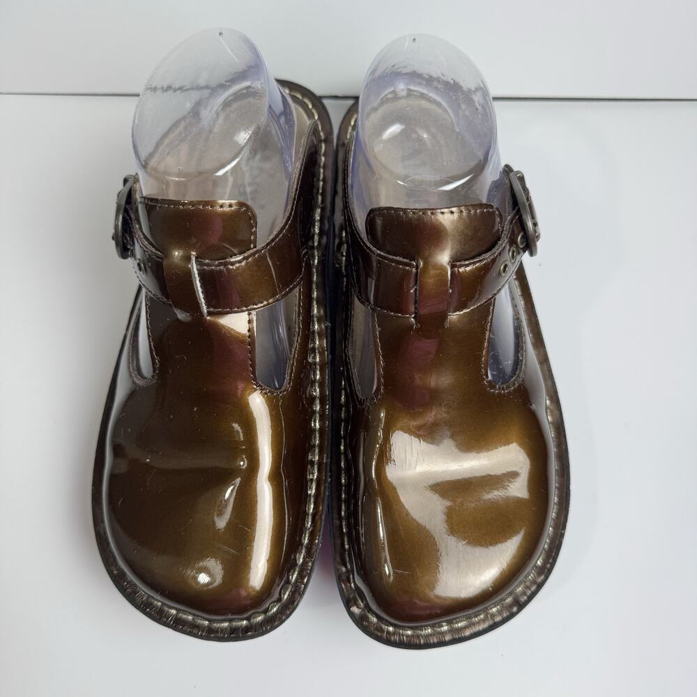 ALEGRIA Paloma Mary Jane Women’s Brown Bronze Leather Upper Clogs Size 37Comfort